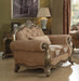Acme Ragenardus Chair with 1 Pillow in Fabric & Vintage Oak 56032 - Imperial Furniture (Las Vegas, NV) - Multi Location