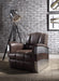 Brancaster Retro Brown Top Grain Leather & Aluminum Accent Chair - Imperial Furniture (Las Vegas, NV) - Multi Location