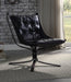 Carney Vintage Blue Top Grain Leather Accent Chair - Imperial Furniture (Las Vegas, NV) - Multi Location