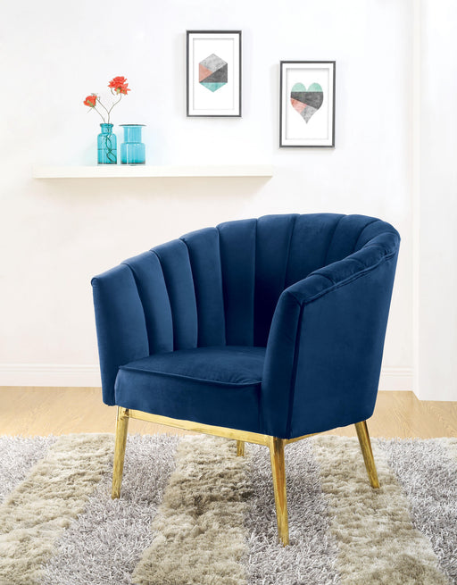 Colla Midnight Blue Velvet & Gold Accent Chair - Imperial Furniture (Las Vegas, NV) - Multi Location