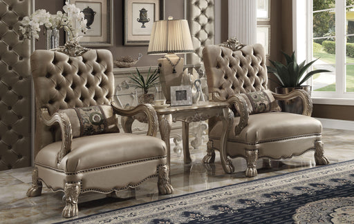 Dresden Bone Velvet & Gold Patina Chair & 1 Pillow - Imperial Furniture (Las Vegas, NV) - Multi Location