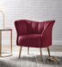 Reese Burgundy Velvet & Gold Accent Chair - Imperial Furniture (Las Vegas, NV) - Multi Location