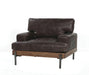 Silchester Oak & Distress Chocolate Top Grain Leather Chair - Imperial Furniture (Las Vegas, NV) - Multi Location