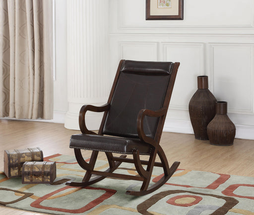 Triton Espresso PU & Walnut Rocking Chair - Imperial Furniture (Las Vegas, NV) - Multi Location