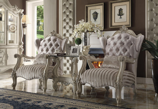 Versailles Ivory Velvet & Bone White Chair & 1 Pillow - Imperial Furniture (Las Vegas, NV) - Multi Location
