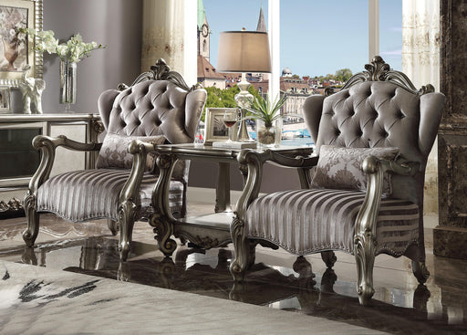 Versailles Velvet & Antique Platinum Chair & 1 Pillow - Imperial Furniture (Las Vegas, NV) - Multi Location
