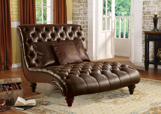 Anondale 2-Tone Brown PU Chaise & 3Pillows - Imperial Furniture (Las Vegas, NV) - Multi Location