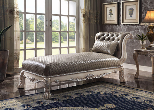 Dresden Vintage Bone White & PU Chaise w/1 Pillow - Imperial Furniture (Las Vegas, NV) - Multi Location
