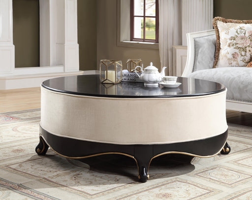 Sheridan Cream Fabric & Black Cocktail Table - Imperial Furniture (Las Vegas, NV) - Multi Location
