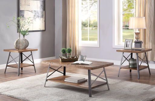 Ikram Weathered Oak & Sandy Black Coffee Table - Imperial Furniture (Las Vegas, NV) - Multi Location