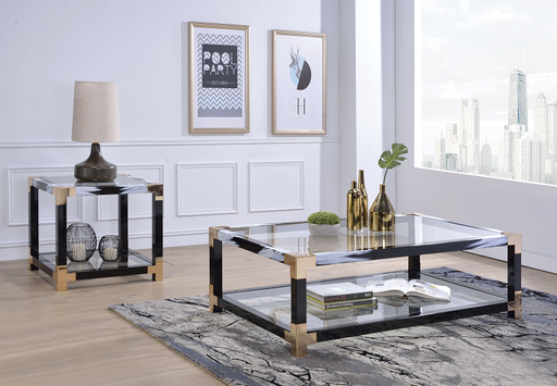 Lafty White Brushed & Clear Glass Coffee Table - Imperial Furniture (Las Vegas, NV) - Multi Location