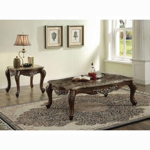 Latisha Marble & Antique Oak Coffee Table - Imperial Furniture (Las Vegas, NV) - Multi Location