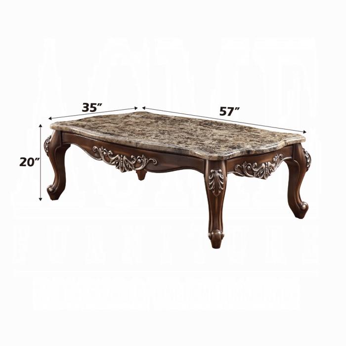 Latisha Marble & Antique Oak Coffee Table - Imperial Furniture (Las Vegas, NV) - Multi Location