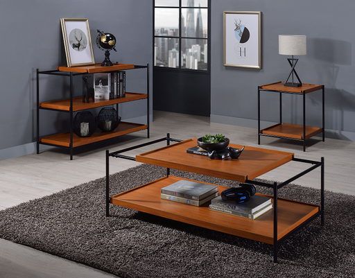 Oaken Honey Oak & Black Coffee Table - Imperial Furniture (Las Vegas, NV) - Multi Location
