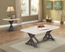 Romina White Marble & Weathered Espresso Coffee Table - Imperial Furniture (Las Vegas, NV) - Multi Location