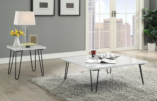 Telestis White Marble & Black Coffee Table - Imperial Furniture (Las Vegas, NV) - Multi Location