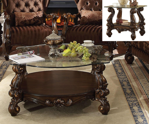 Versailles Cherry Oak & Clear Glass Coffee Table - Imperial Furniture (Las Vegas, NV) - Multi Location