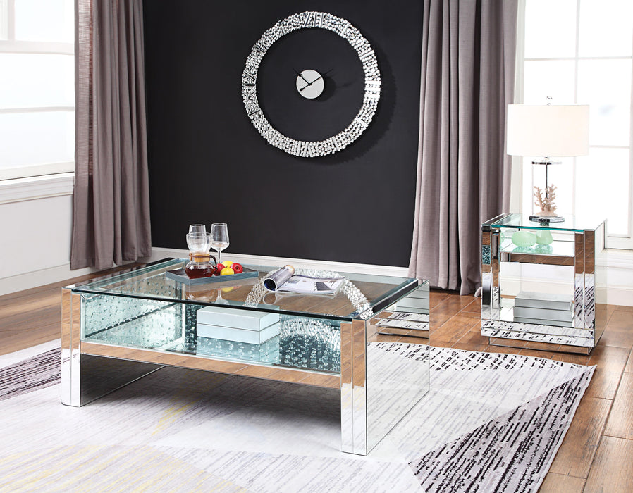 Nysa Mirrored & Faux Crystals Coffee Table - Imperial Furniture (Las Vegas, NV) - Multi Location