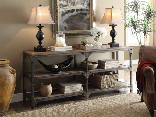 Gorden Weathered Oak & Antique Silver Console Table - Imperial Furniture (Las Vegas, NV) - Multi Location