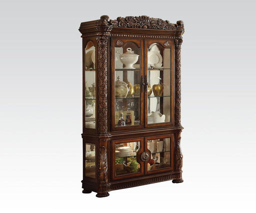 Acme Vendome Curio Cabinet with Mirror Back in Cherry 62023 - Imperial Furniture (Las Vegas, NV) - Multi Location