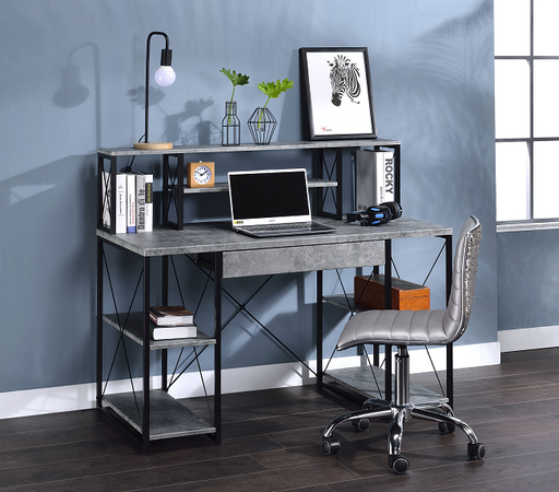 Amiel Faux Concrete & Black Desk - Imperial Furniture (Las Vegas, NV) - Multi Location