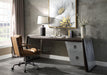 Brancaster Distress Chocolate Top Grain Leather & Aluminum Desk - Imperial Furniture (Las Vegas, NV) - Multi Location