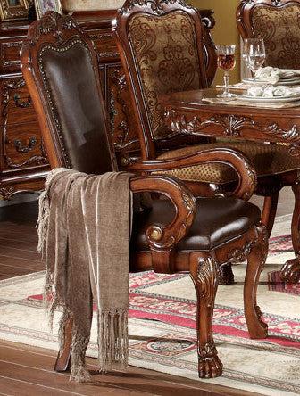 Acme Dresden Pedestal Dining Arm Chairs in Brown Cherry Oak 12154 (Set of 2) - Imperial Furniture (Las Vegas, NV) - Multi Location