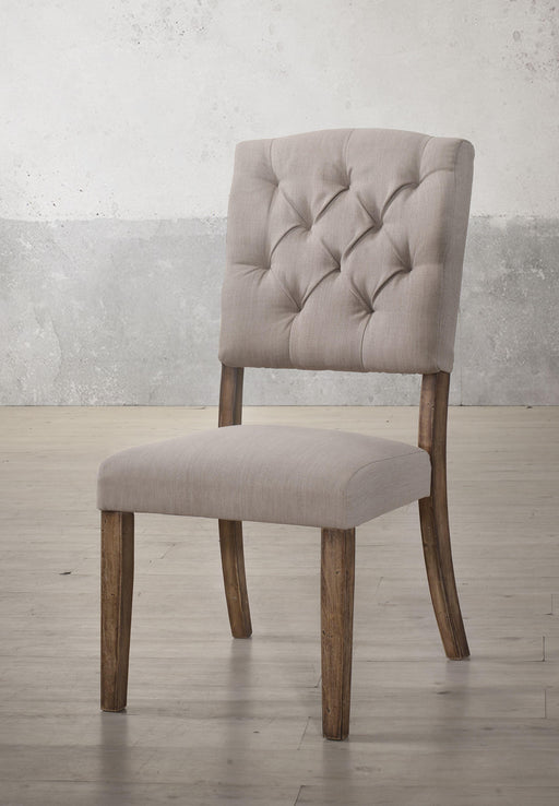 Bernard Cream Linen & Weathered Oak Side Chair - Imperial Furniture (Las Vegas, NV) - Multi Location