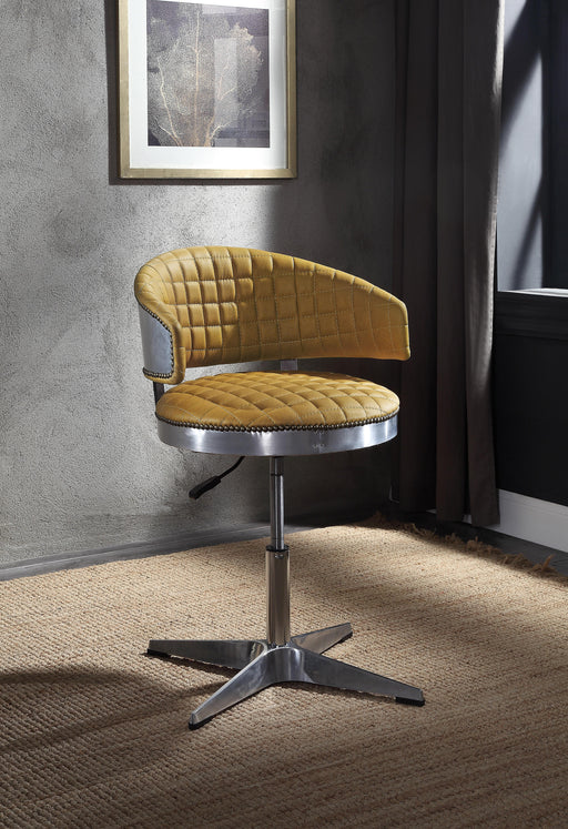 Brancaster Turmeric Top Grain Leather & Chrome Adjustable Chair w/Swivel - Imperial Furniture (Las Vegas, NV) - Multi Location
