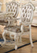 Chantelle Rose Gold PU & Pearl White Arm Chair - Imperial Furniture (Las Vegas, NV) - Multi Location