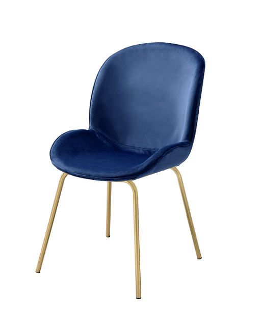 Chuchip Blue Velvet & Gold Side Chair - Imperial Furniture (Las Vegas, NV) - Multi Location