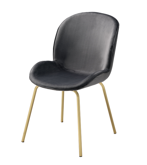 Chuchip Gray Velvet & Gold Side Chair - Imperial Furniture (Las Vegas, NV) - Multi Location