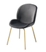 Chuchip Gray Velvet & Gold Side Chair - Imperial Furniture (Las Vegas, NV) - Multi Location