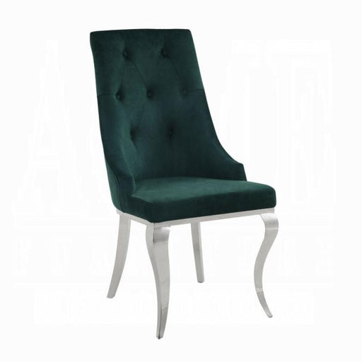 Dekel Green Fabric & Stainless Steel Side Chair - Imperial Furniture (Las Vegas, NV) - Multi Location