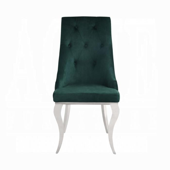 Dekel Green Fabric & Stainless Steel Side Chair - Imperial Furniture (Las Vegas, NV) - Multi Location