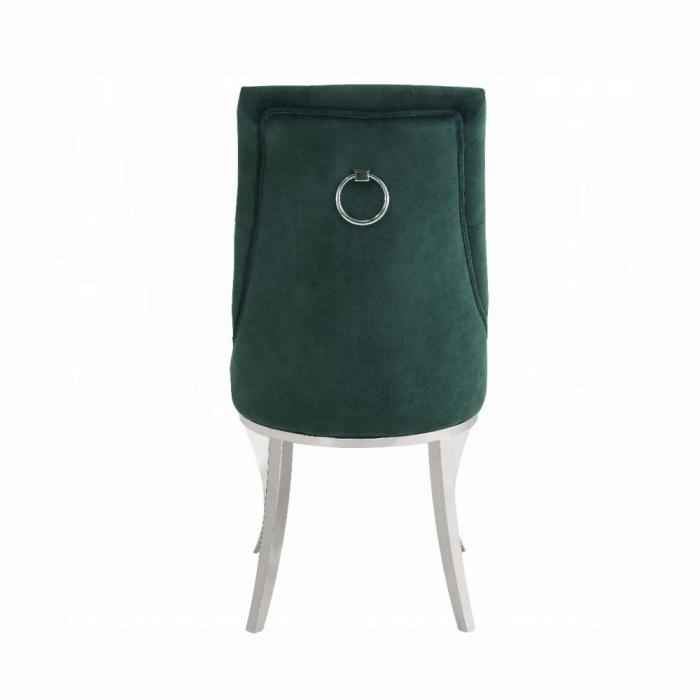 Dekel Green Fabric & Stainless Steel Side Chair - Imperial Furniture (Las Vegas, NV) - Multi Location