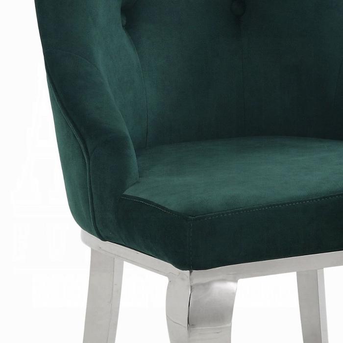 Dekel Green Fabric & Stainless Steel Side Chair - Imperial Furniture (Las Vegas, NV) - Multi Location