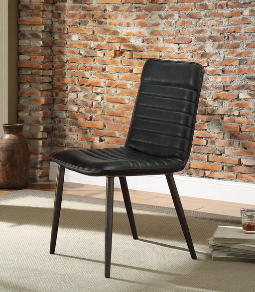 Hosmer Black Top Grain Leather & Antique Black Side Chair - Imperial Furniture (Las Vegas, NV) - Multi Location