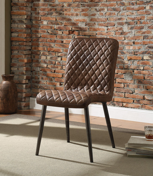 Hosmer Vintage Chocolate Top Grain Leather & Antique Black Side Chair - Imperial Furniture (Las Vegas, NV) - Multi Location