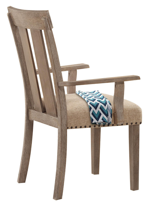 Nathaniel Fabric & Maple Arm Chair , Slatted Back - Imperial Furniture (Las Vegas, NV) - Multi Location