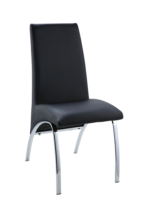Pervis Black PU & Chrome Side Chair - Imperial Furniture (Las Vegas, NV) - Multi Location