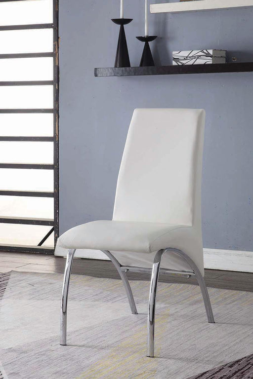 Pervis White PU & Chrome Side Chair - Imperial Furniture (Las Vegas, NV) - Multi Location