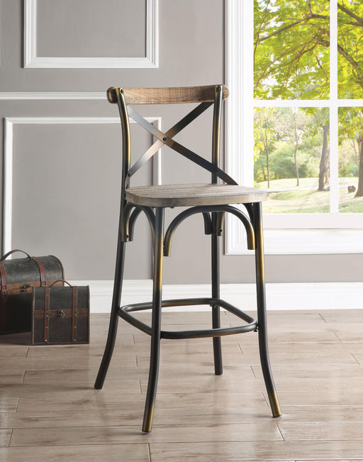 Zaire Antique Copper & Antique Oak Bar Chair (1Pc) - Imperial Furniture (Las Vegas, NV) - Multi Location