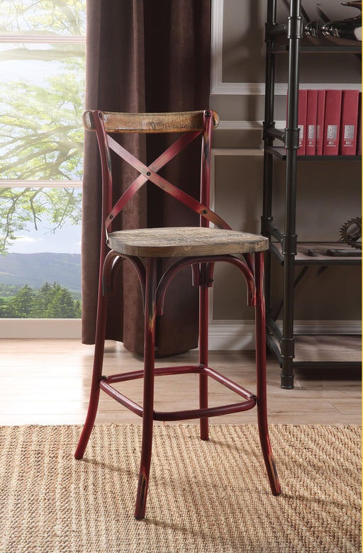 Zaire Antique Red & Antique Oak Bar Chair (1Pc) - Imperial Furniture (Las Vegas, NV) - Multi Location