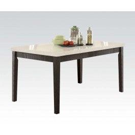 Acme Nolan Rectangular Dining Table in White Marble/Weathered Black 72850 - Imperial Furniture (Las Vegas, NV) - Multi Location