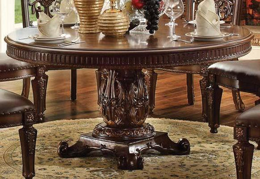 Acme Vendome Single Pedestal Round Dining Table with 60"D Table Top in Cherry 62015 - Imperial Furniture (Las Vegas, NV) - Multi Location