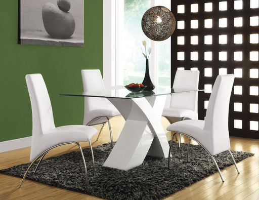 Pervis White & Clear Glass Dining Table - Imperial Furniture (Las Vegas, NV) - Multi Location