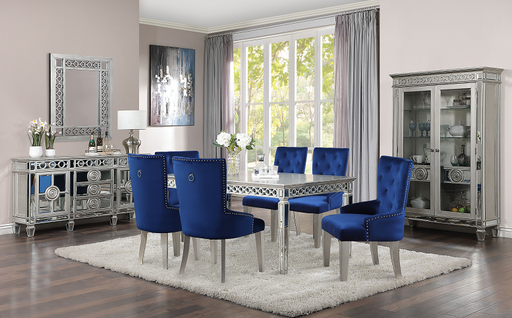 Varian Mirrored & Antique Platinum Dining Table (90"L) - Imperial Furniture (Las Vegas, NV) - Multi Location