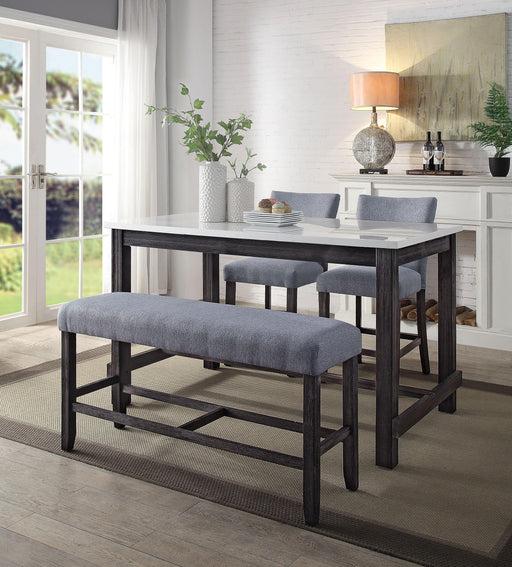 Yelena Marble & Weathered Espresso Counter Height Table - Imperial Furniture (Las Vegas, NV) - Multi Location