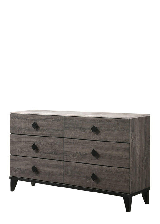 Avantika Faux Marble & Rustic Gray Oak Dresser - Imperial Furniture (Las Vegas, NV) - Multi Location